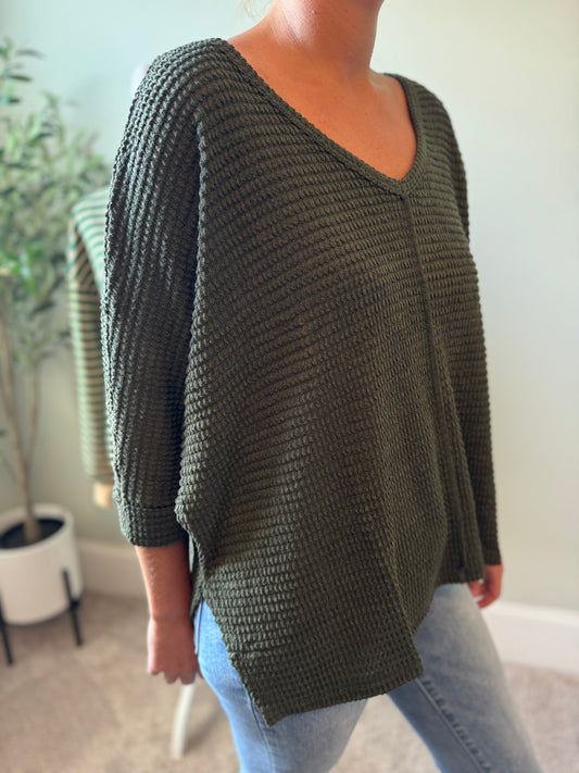 Jacquard Sweater Dark Olive