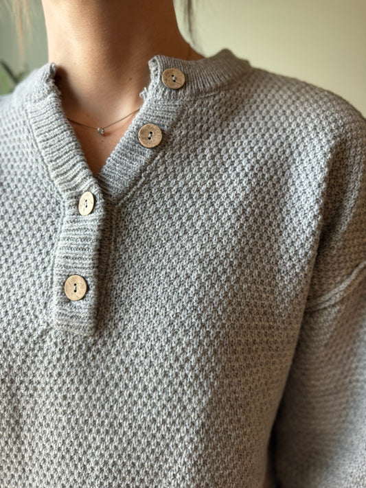 Henley Button Sweater