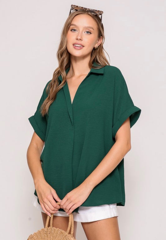 Aly Top Hunter Green