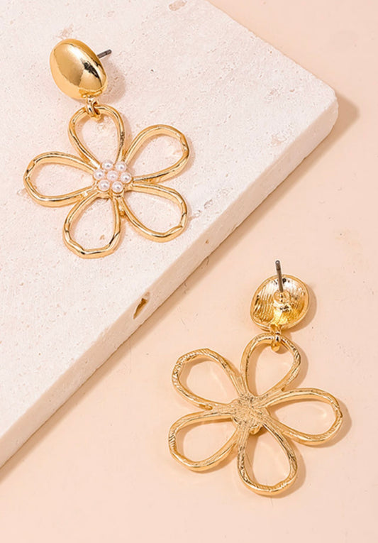 Gold Vintage Flower Pearl